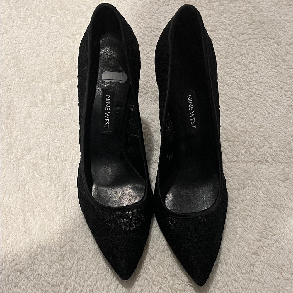 Nine West Black Lace Heels